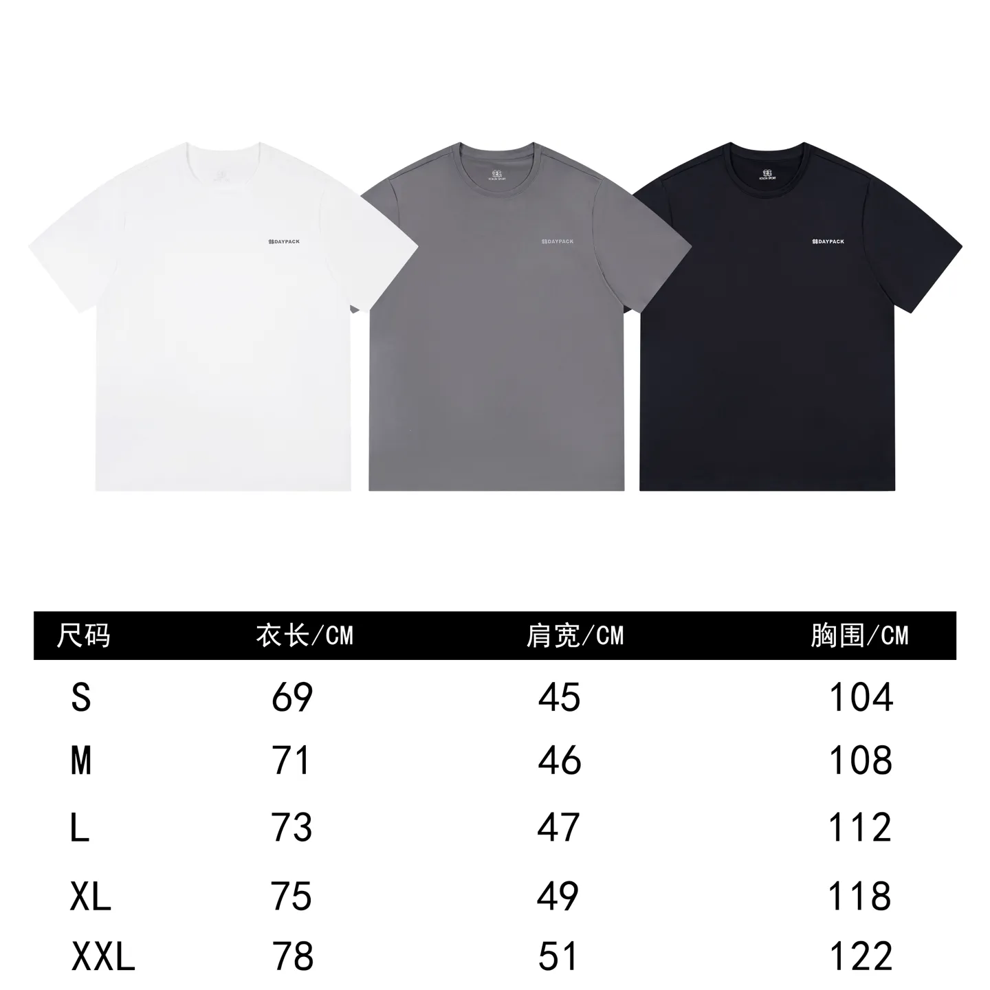 KOLON SPORT New Arrival T Same Style Breathable Same Style Sizes：S-XXL ：Black White Gray